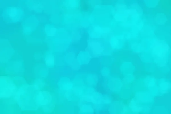 Turquoise Abstracte Gedecentreerde Achtergrond Met Zeshoek Vorm Bokeh Vlekken — Stockfoto