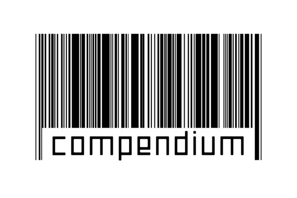 Barcode Auf Weißem Hintergrund Mit Beschriftungskompendium Unten Konzept Des Handels — Stockfoto