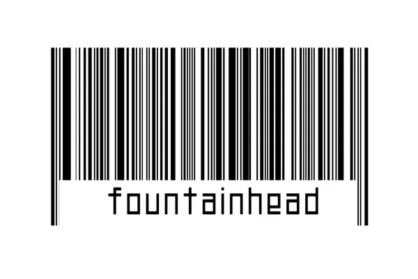 Ψηφιοποίηση Έννοια Barcode Μαύρο Οριζόντιες Γραμμές Επιγραφή Fountainhead Παρακάτω — Φωτογραφία Αρχείου