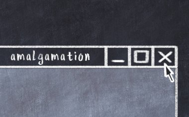 Tarayıcı penceresini başlık birleşimiyle kapatılıyor. Tebeşir çizimi. Sorunlarla başa çıkma kavramı