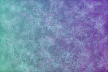 Mor ve yeşil arkaplanda yıldız şekilli benekleri olan harmonik güzel astrakt arkaplan.