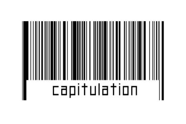 Dijitalleştirme kavramı. Altında yazıt kapitülasyonu bulunan siyah yatay çizgilerin barkodu.