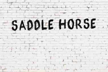 Yazılı beyaz tuğla duvar, siyah boyayla el yazısıyla yazılmış.