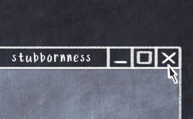 Tarayıcı penceresini sayfa başlığı yazma inatçılığıyla kapatmanın tebeşir çizimi  