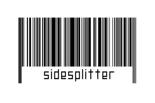 Barcode Auf Weißem Hintergrund Mit Aufschrift Sidesplitter Unten Konzept Des — Stockfoto