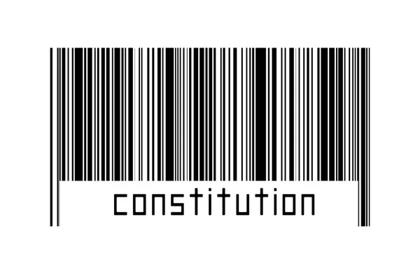 Barcode Auf Weißem Hintergrund Mit Inschrift Verfassung Unten Konzept Des — Stockfoto