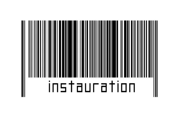 Barcode White Background Inscription Instauration Concept Trading Globalization — Stock Photo, Image