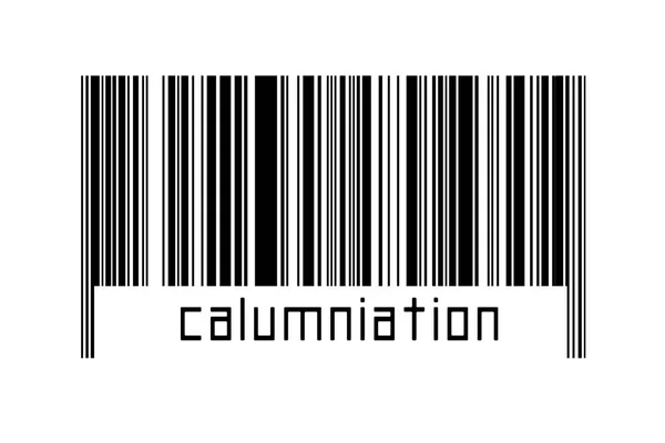 Barcode Λευκό Φόντο Επιγραφή Calumniation Παρακάτω Έννοια Του Εμπορίου Και — Φωτογραφία Αρχείου