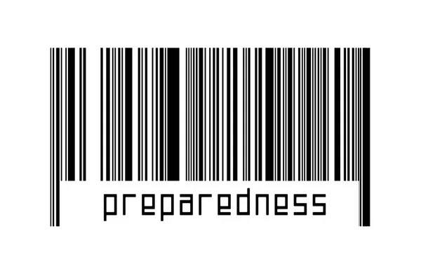 Concepto Digitalización Código Barras Líneas Horizontales Negras Con Preparación Inscripción —  Fotos de Stock