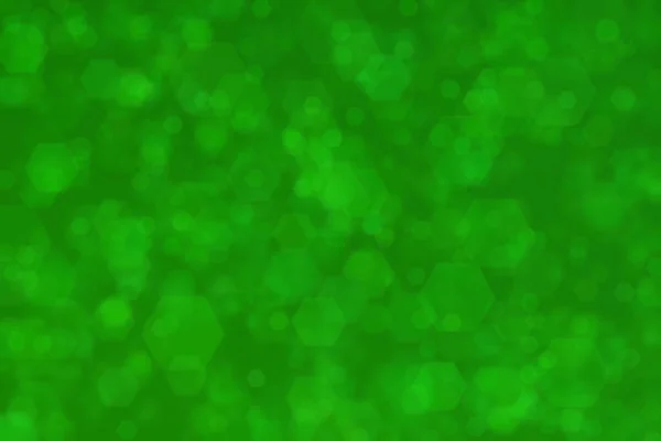 Abstrato Verde Desfocado Fundo Com Forma Hexágono Bokeh Spots — Fotografia de Stock