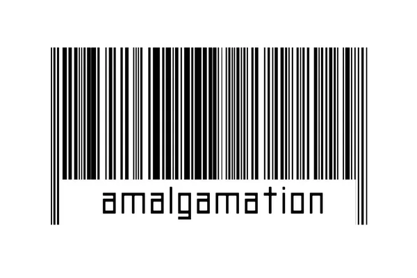 Digitalization Concept Barcode Black Horizontal Lines Inscription Amalgamation — Stock Photo, Image