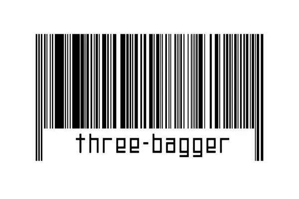 Digitaliseringsconcept Barcode Van Zwarte Horizontale Lijnen Met Daaronder Inscriptie Three — Stockfoto