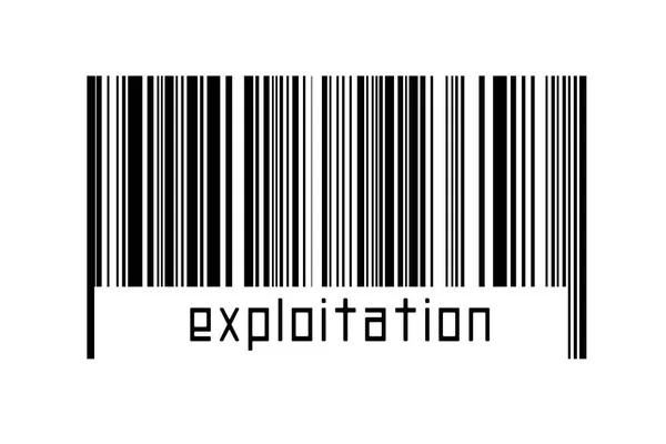 Barcode Witte Achtergrond Met Daaronder Inscriptie Uitbuiting Begrip Handel Mondialisering — Stockfoto