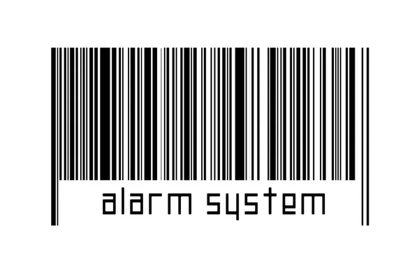 Barcode Witte Achtergrond Met Onderstaande Inscriptie Alarmsysteem Begrip Handel Mondialisering — Stockfoto