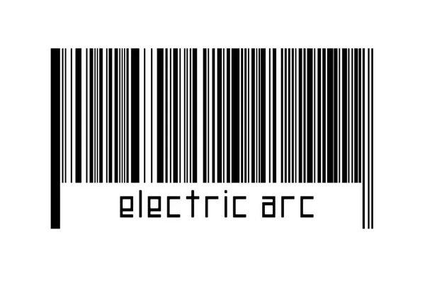 Barcode Witte Achtergrond Met Inscriptie Elektrische Boog Hieronder Begrip Handel — Stockfoto