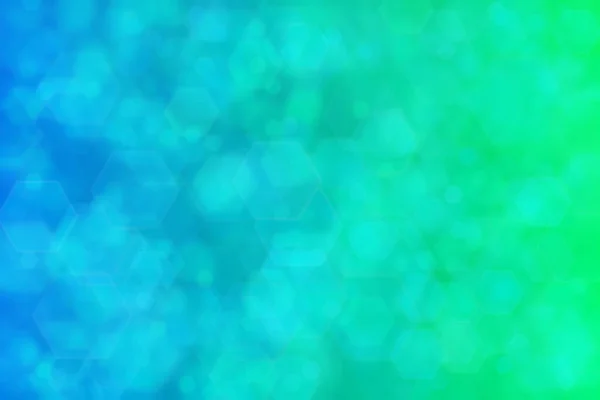 Green and blue abstract background with color transitions from green to blue and hexagon shaped spots.