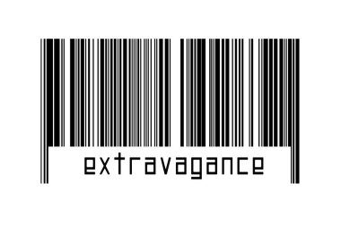 Beyaz arka planda barkod ve aşağıda da yazıtlar var. Ticaret ve küreselleşme kavramı