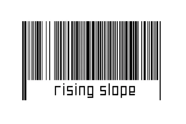 stock image Digitalization concept. Barcode of black horizontal lines with inscription rising slope below.