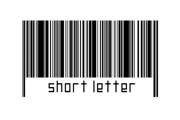 Digitalization Concept Barcode Black Horizontal Lines Inscription Short Letter — Stock Photo, Image