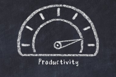 Yüksek değerli ve iskripsiyon verimliliğine sahip bir kilometre ölçer çizimi. Yüksek KPI kavramı. 