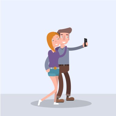 seven çift selfie yapar. Düz.