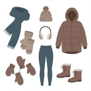 Yapraklı sonbahar simgeleri ve dost düz vektörde küçük kabaklar.