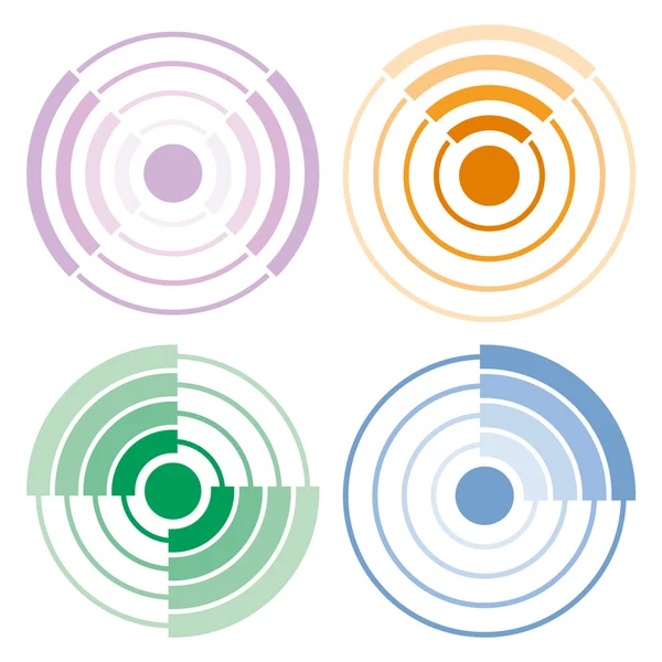 Icônes de signal colorées — Image vectorielle