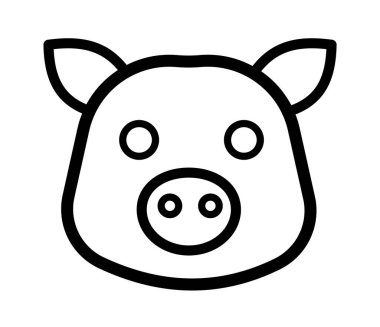 Basit bir domuz yüzü ya da kafa çizimi..