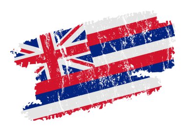 Havai bayrağını sıkıntılı, boyalı bir fırça darbesi olarak tasvir eden bir grafik..