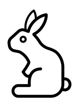 Bir tavşanı tasvir eden basit bir taslak ya da uzun kulaklı bir tavşan..