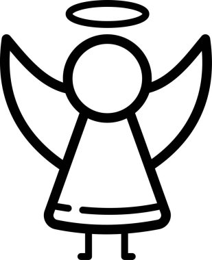 Kanatlı ve haleli basit bir melek figürü.