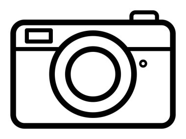 Kamera tasarımının basit siyah beyaz çizimi