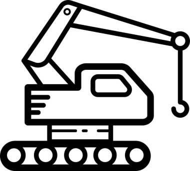 İzleri ve kancası olan bir vinç tasviri