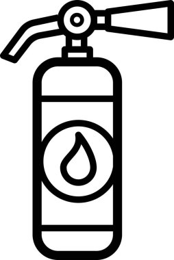 Yangın söndürücü tasarımının siyah beyaz çizimi