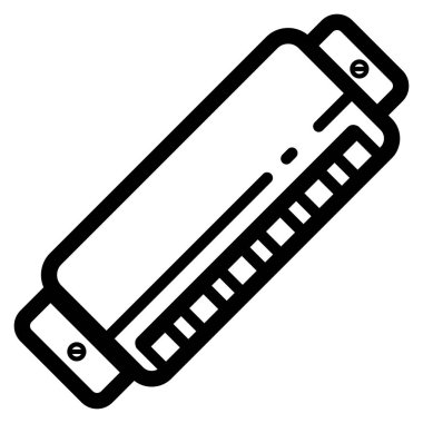 Beyaz zemin üzerinde mızıkanın siyah ve beyaz çizimi