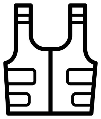 Güvenlik yeleği tasarımının siyah beyaz çizimi