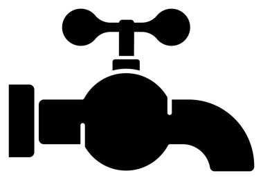 Saplı siyah musluk silueti.