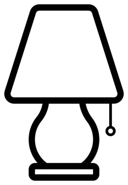 Masa lambasının gölgeli basit siyah çizgisi