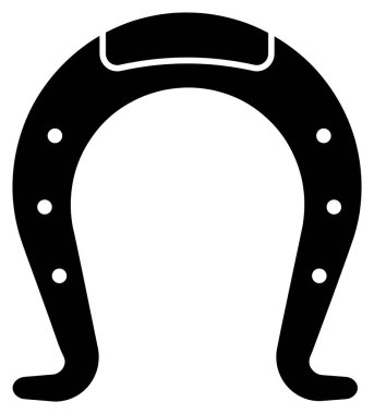 Çivi delikli at nalının siyah silueti.