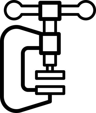 Mekanik kıskaç aracının siyah ve beyaz çizimi