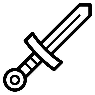 Kılıcın saplı siyah beyaz çizimi