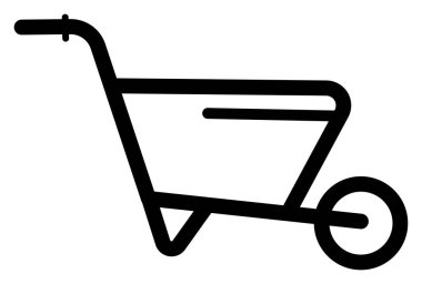 El arabasının basit siyah beyaz çizimi