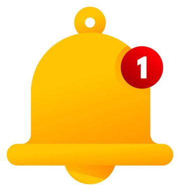 Bir numaralı kırmızı alarm gösteren sarı uyarı çanı simgesi