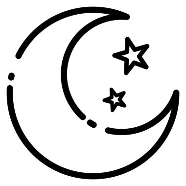 Hilal ve yıldızlar. Web ya da uygulamalar için yaratıcı logo 