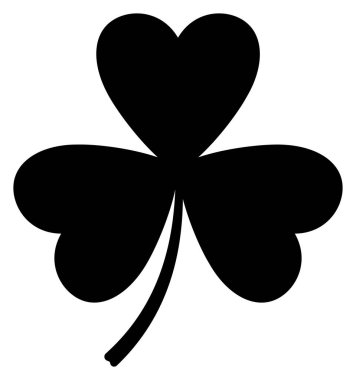 Siyah yonca yaprağı ikonu. Web sayfası veya uygulamalar için grafik illüstrasyon 