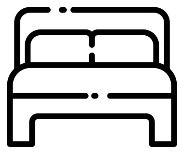 Yatak odası. Web sayfası veya uygulamalar için grafik illüstrasyon  