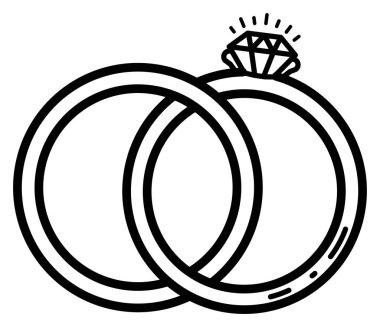 Alyans ikonu, çizgi stili. Web sayfası veya uygulama için yaratıcı logo 