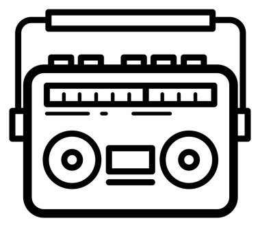 Ses kaseti müzik ikonu. Web sayfası veya uygulama için yaratıcı logo 