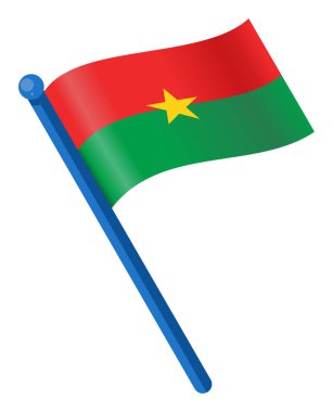 Burkina faso bayrağı rüzgarda dalgalanıyor