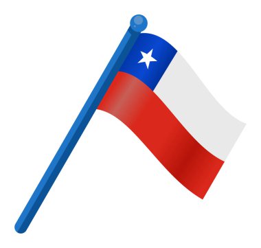 Şili bayrağı mavi beyaz ve kırmızı renklerle dalgalanıyor